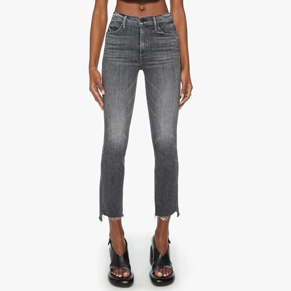 MOTHER Denim - Mother The Insider Crop Step Fray Grey Jeans